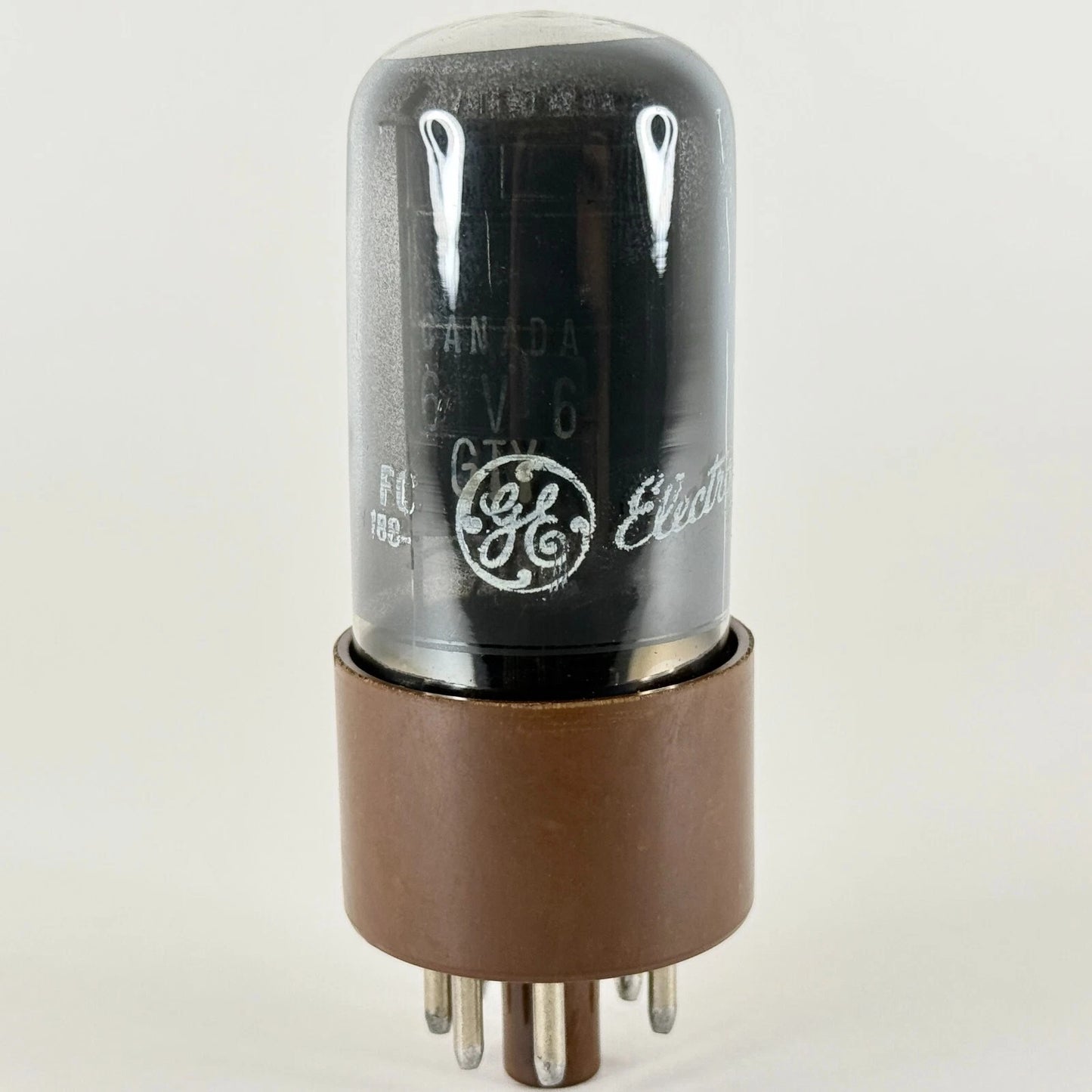 (1) Tested GE 6V6GT/A Tube Date Code FC Canada Brown Base 6V6 GT/A Beam Power