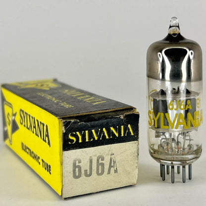 (1) Tested Sylvania 6J6A Tube with Box Date Code fg AAD 6J6 A Twin Triode Tube