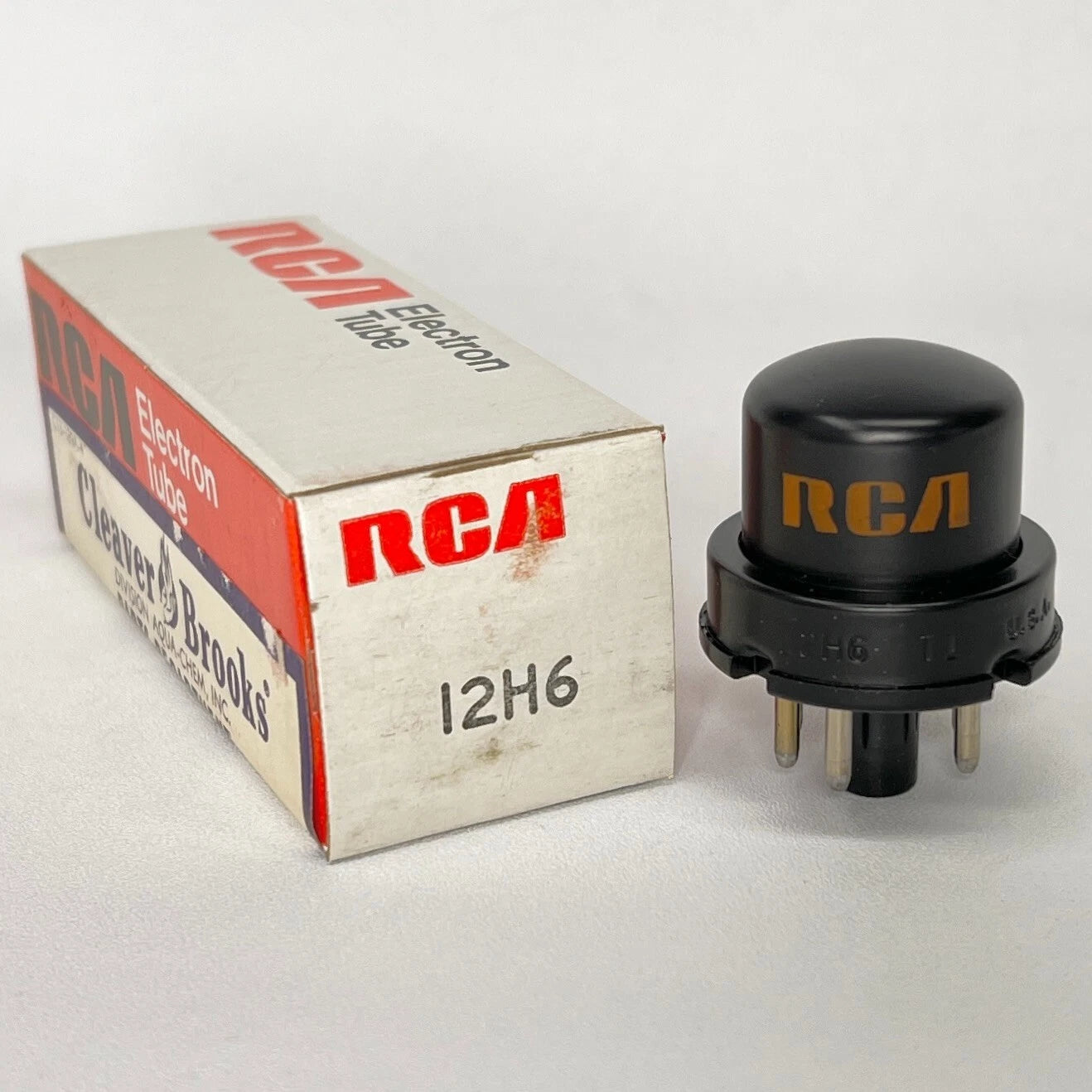 (1) Tested Strong 1970 RCA 12H6 Tube with Cleaver Brooks Box Code DE Diode (e)