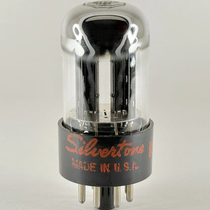 (1) Tested Silvertone 6SN7GTB Tube Chrome Dome Black Plates Code 552 6SN7GT