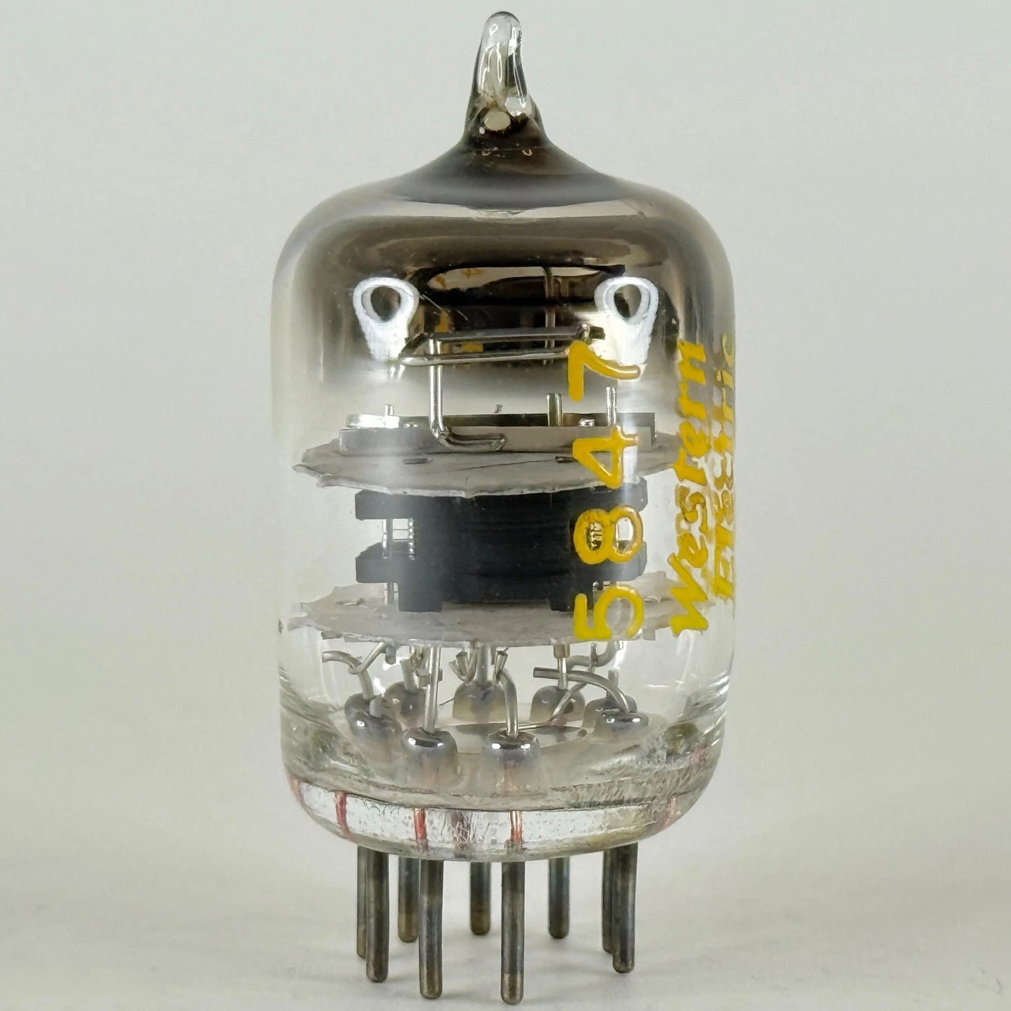 (1) Tested 1954 Western Electric 5847 404A Tube Black Plate Square Halo Code 426