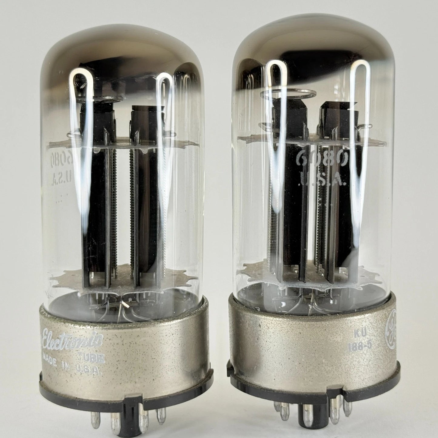 Tested Matched Pair GE 6080 Tubes Codes KU General Electric Type 6080 Triodes