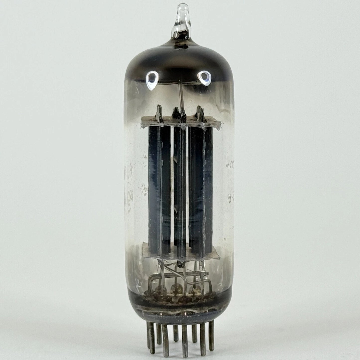 (1) Tested RCA 6CG7 Tube with Box Code 5-52 Black Plates Horsehoe Halo Getter