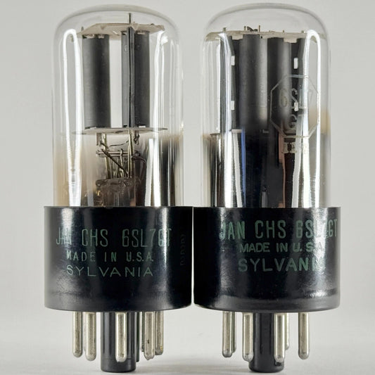 Tested Matched Pair Military Sylvania JAN CHS 6SL7GT Tubes Codes 150 222 6SL7 GT