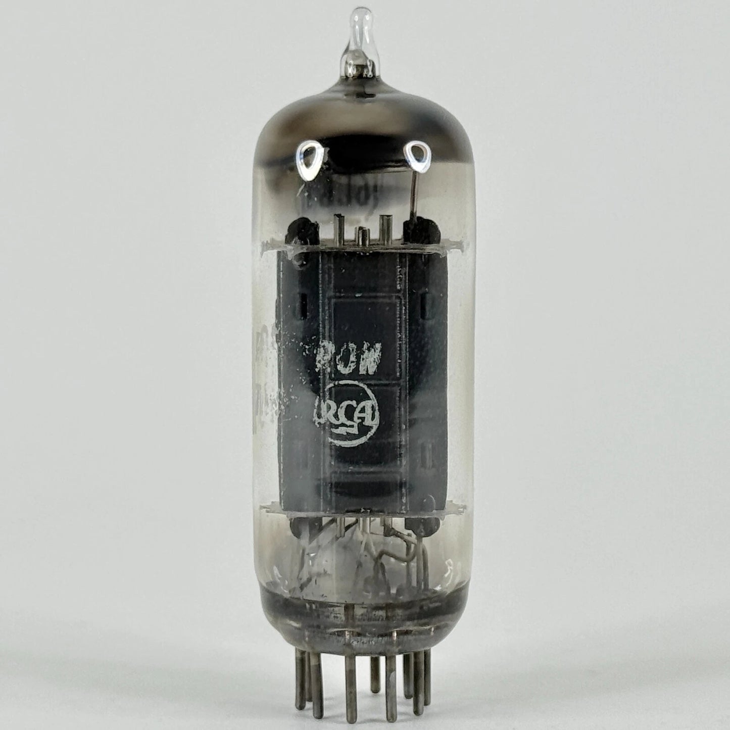 (1) Tested RCA 6CG7 Tube with Box Code 5-52 Black Plates Horsehoe Halo Getter