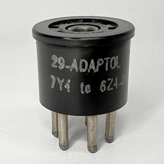 Vintage Adaptol No. 29 Tube Socket Adapter To Convert 7Y4 Tube to 6Z4 84 Tube