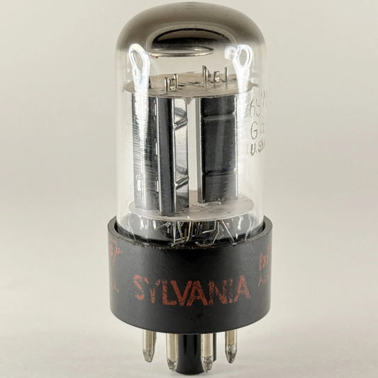 (1) Tested 1967 Sylvania 6SN7GTB Tube Black Plates Halo Code bf AHG 6SN7GT