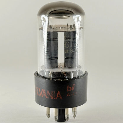 (1) Tested 1967 Sylvania 6SN7GTB Tube Black Plates Halo Code bf AHG 6SN7GT