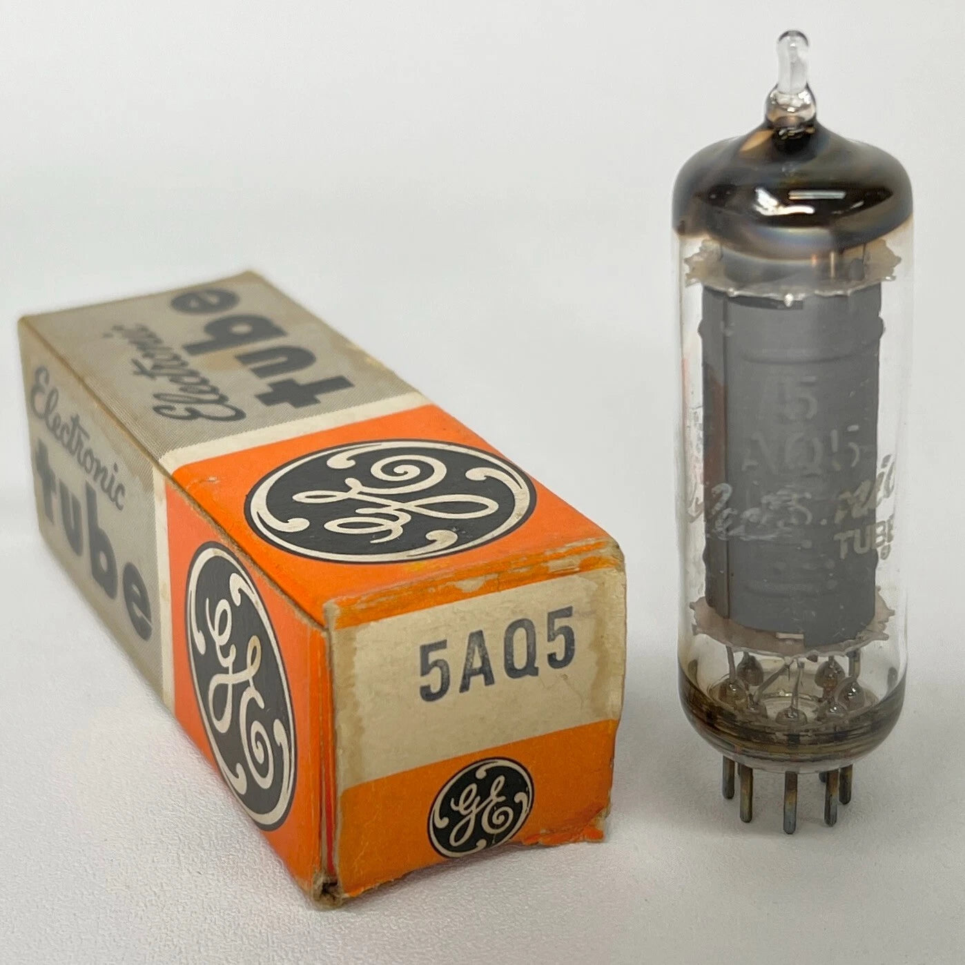 (1) Tested GE 5AQ5 Tube with Box Date Code LH General Electric 5AQ5 Vacuum Tube