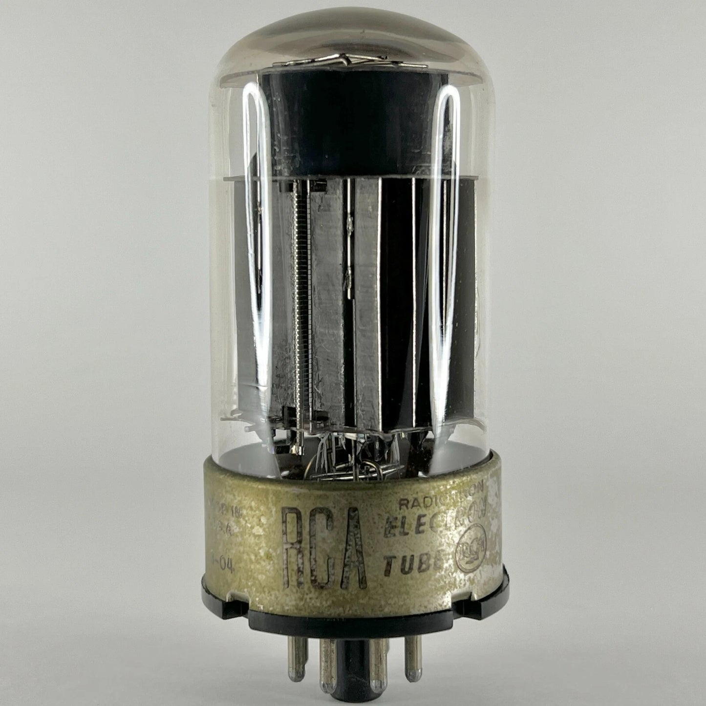 (1) Tested Balanced RCA 6080 Tube Code 3-04 Black Plate RCA 6080 Twin Triode