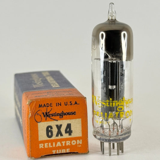 (1) Tested Westinghouse 6X4 Tube with Box Code 3R52 Full Wave Rectifier Tube