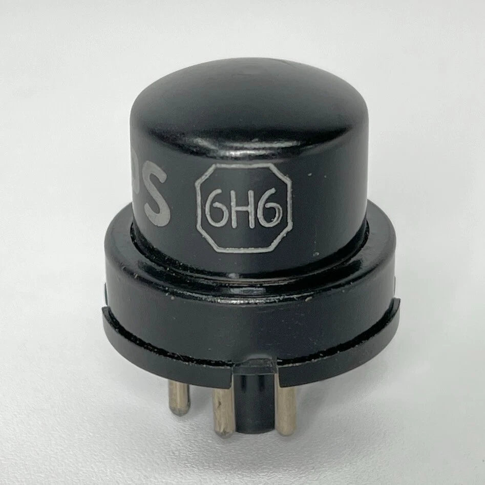 (1) Tested Balanced Philips 6H6 Tube Twin Diode Black Metal Tube