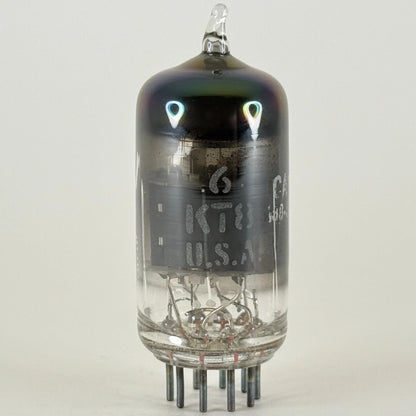 (1) Tested Strong GE 6KT8 Tube Rainbow Glass Getter Code CA Triode Pentode Tube