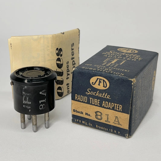 Vintage JFD Sockette 81A Radio Tube Socket Adapter For Type 47 Tube to 2A5 Tube