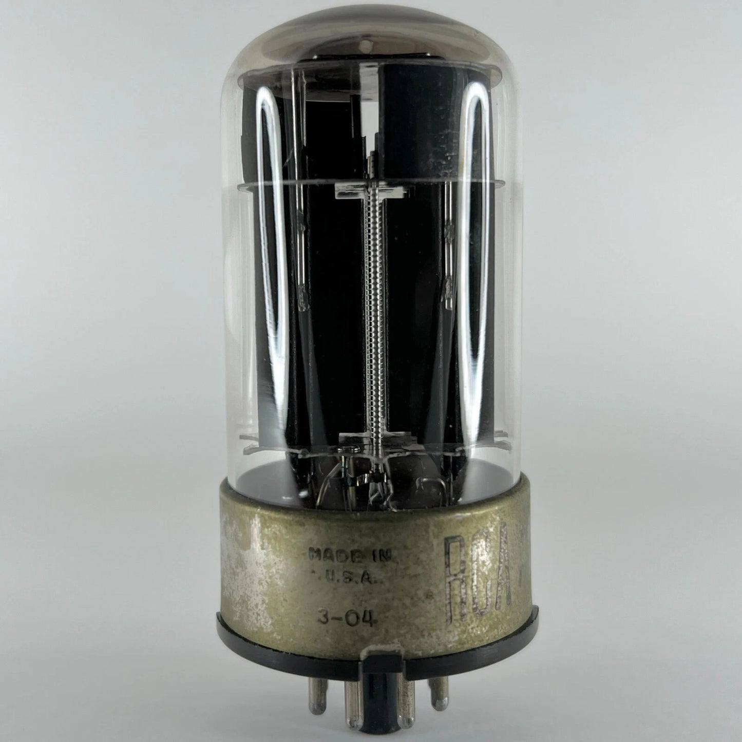 (1) Tested Balanced RCA 6080 Tube Code 3-04 Black Plate RCA 6080 Twin Triode