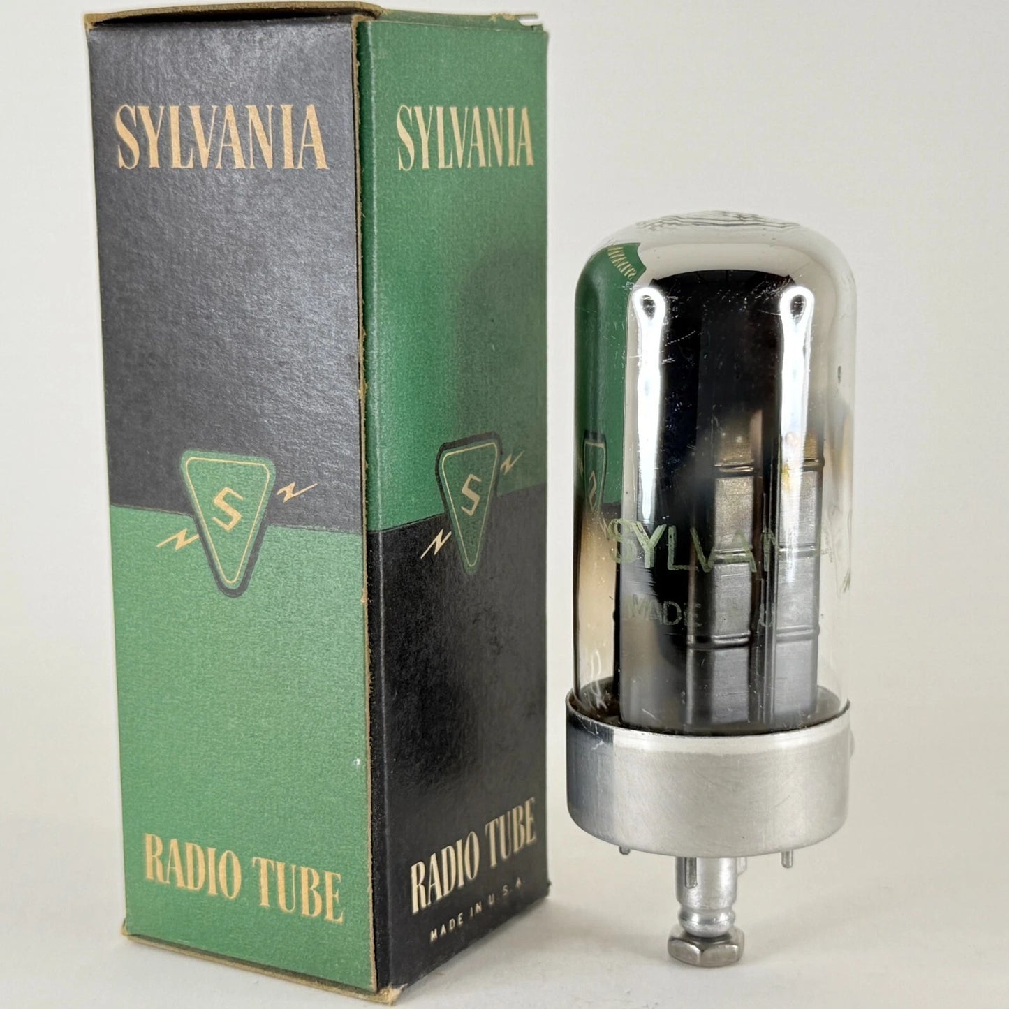 (1) Tested 1951 Sylvania 5AZ4 Tube with Box Code 1-52 Loctal Tube Rectifier (a)