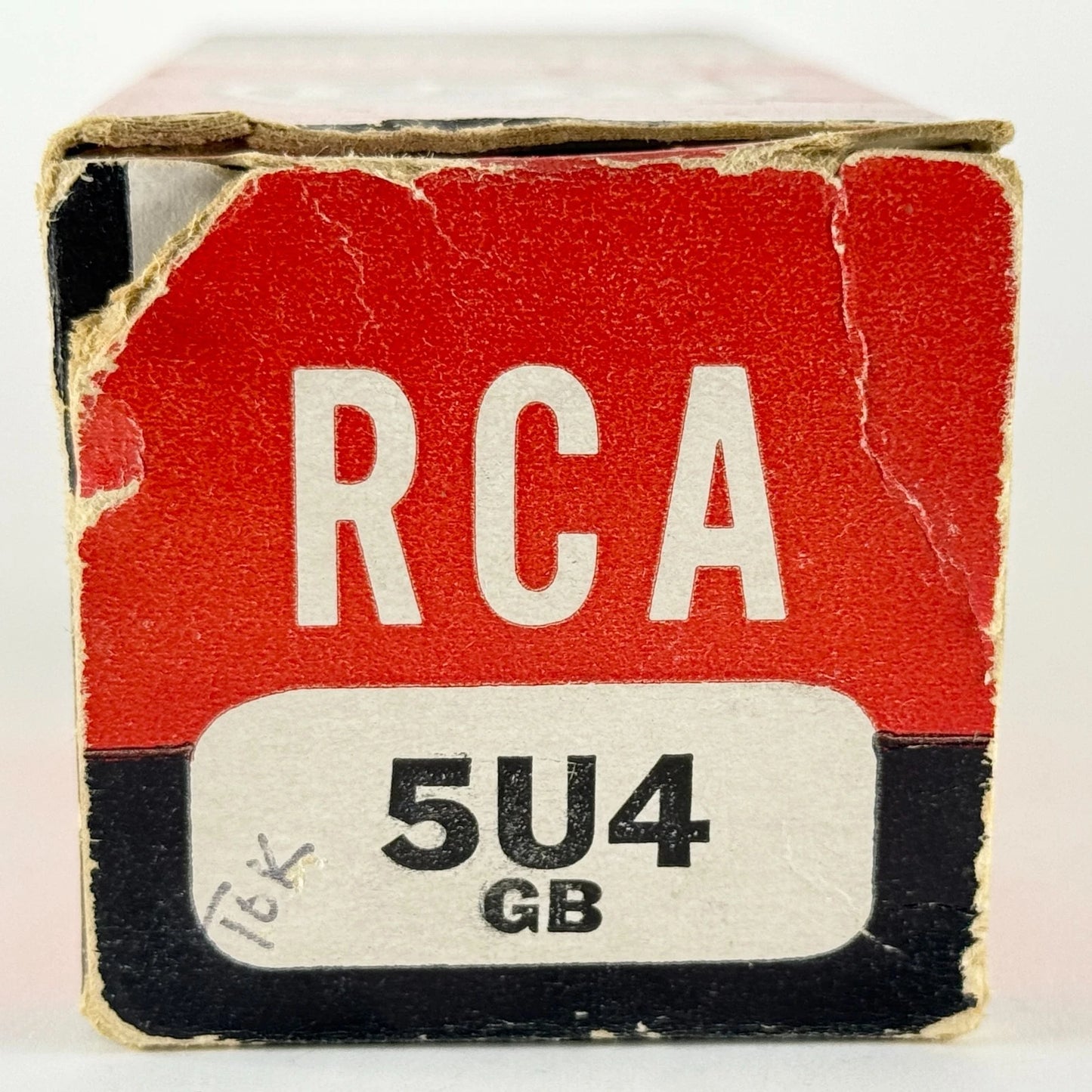 (1) Tested Strong RCA 5U4GB Tube Tall Bottle Black Ribbed Plate D Getter Code LE