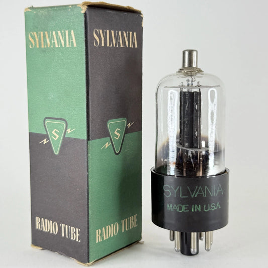 (1) Tested 1950 Sylvania 6K5GT Tube & Box Code 0-52 6K5 GT High Mu Triode Tube