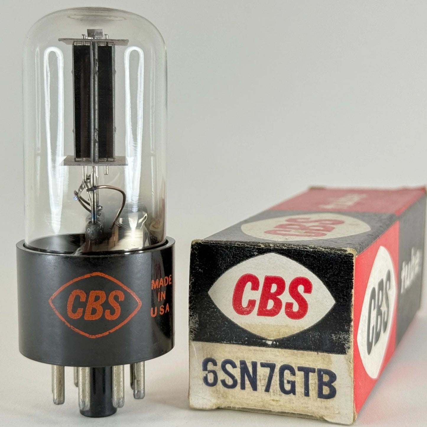 (1) Tested CBS 6SN7GTB Tube with Box Tall Bottle Black Plates Code PC 6SN7GT