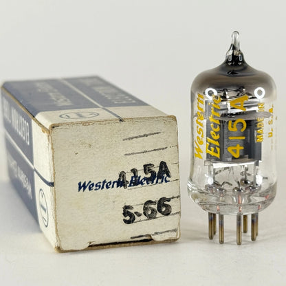(1) Tested 1966 Western Electric 415A Tube with Box Black Plates Code 6613