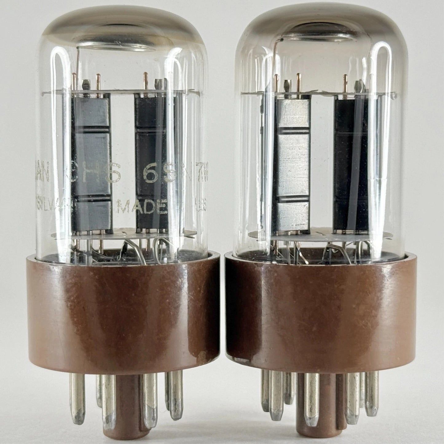 Matched Balanced Pair Sylvania JAN CHS 6SN7WGT Tubes Military 6SN7 WGT