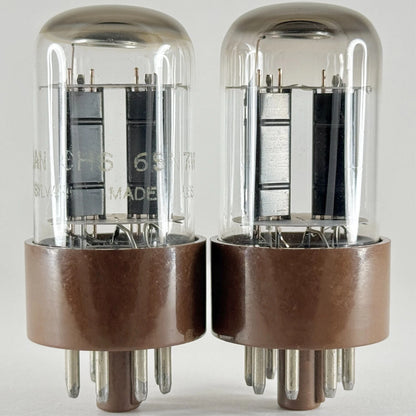 Matched Balanced Pair Sylvania JAN CHS 6SN7WGT Tubes Military 6SN7 WGT