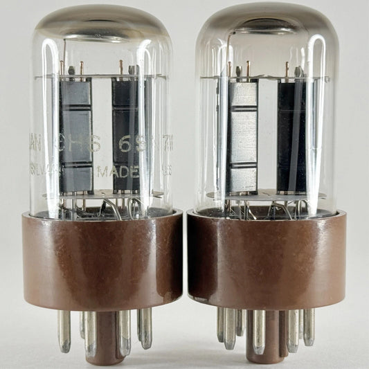 Matched Balanced Pair Sylvania JAN CHS 6SN7WGT Tubes Military 6SN7 WGT