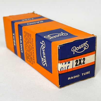 (1) Tested Strong Rogers 2X2 Tube with Box Made in Canada Vacuum Rectifier Tube