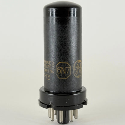 (1) Tested Balanced GE 6N7 Tube Date Code 43-F2 Medium Mu Twin Power Triode Tube