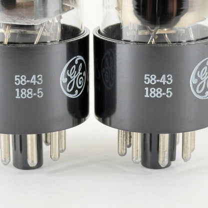 Tested Matched Pair GE 12SN7GTA Tubes Gray Plates Date Codes 58-43 12SN7 GTA