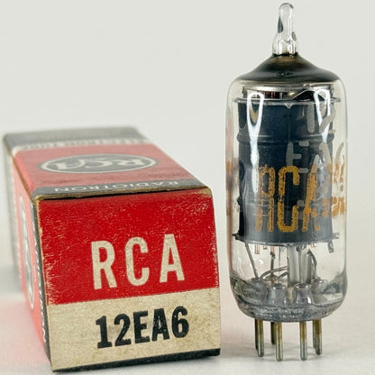 (1) Tested RCA 12EA6 Tube Black Plate with Box Date Code MB Pentode Tube (b)