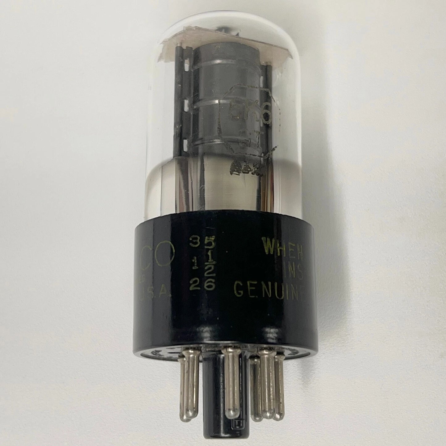 (1) Tested Philco 6K6GT Tube Sylvania Date Code 312 51-26 Philco 6K6 GT Tube