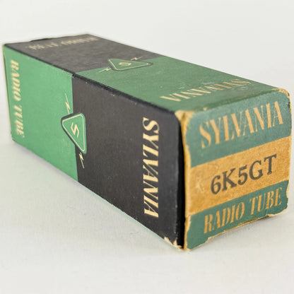 (1) Tested 1950 Sylvania 6K5GT Tube & Box Code 0-52 6K5 GT High Mu Triode Tube