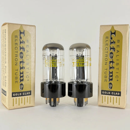 Tested Matched Pair Realistic 35Z5GT Tubes Gold Clad Japan with Boxes 35Z5 GT