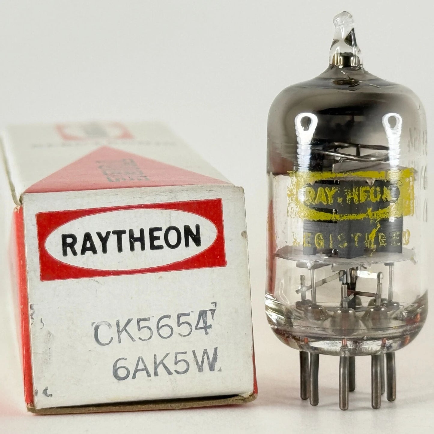 (1) Tested Raytheon CK 5654 6AK5W Tube with Box CK5654/6AK5W Tube