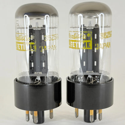 Tested Matched Pair Realistic 35Z5GT Tubes Gold Clad Japan with Boxes 35Z5 GT