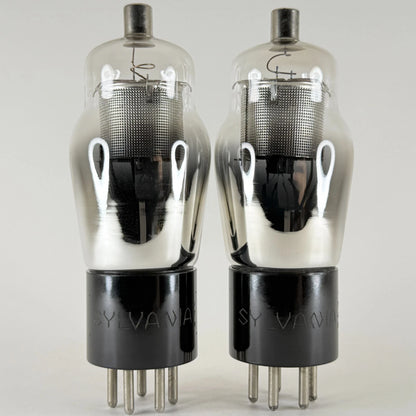 Tested Matched Balanced Pair Sylvania Type 24A Tubes Engraved Codes J7R & 7JR