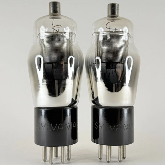 Tested Matched Balanced Pair Sylvania Type 24A Tubes Engraved Codes J7R & 7JR
