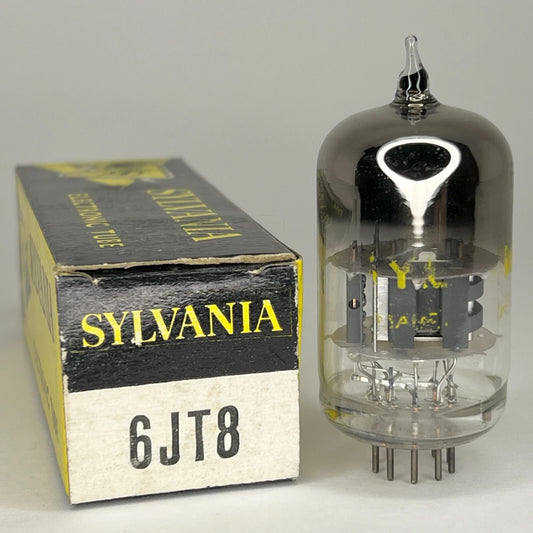 (1) Tested Sylvania 6JT8 Tube with Box Date Code LQ 6JT8 Triode Pentode Tube