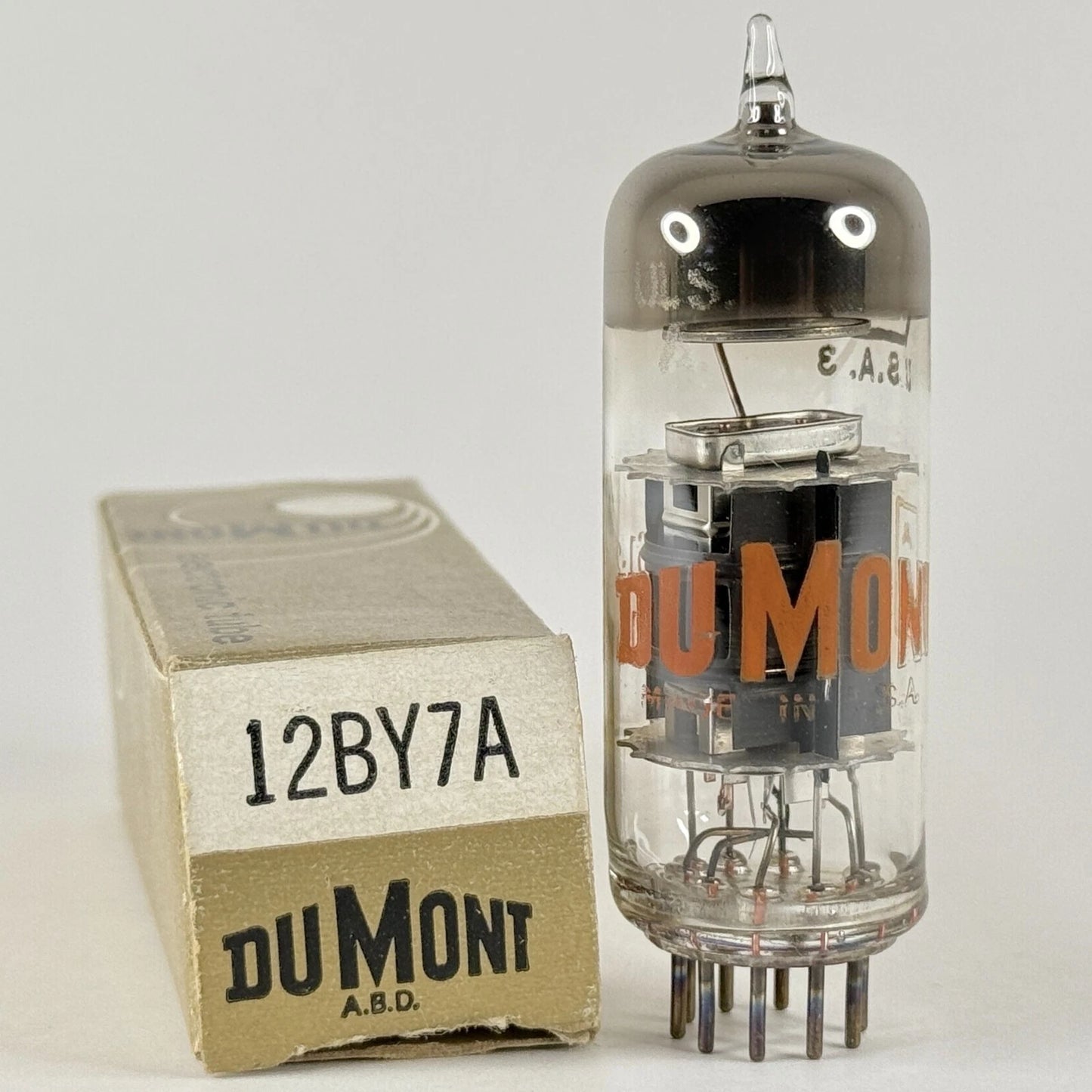 (1) Tested Dumont 12BY7A Tube with Box Code 61-22 Round Halo Getter 12BY7 A Tube
