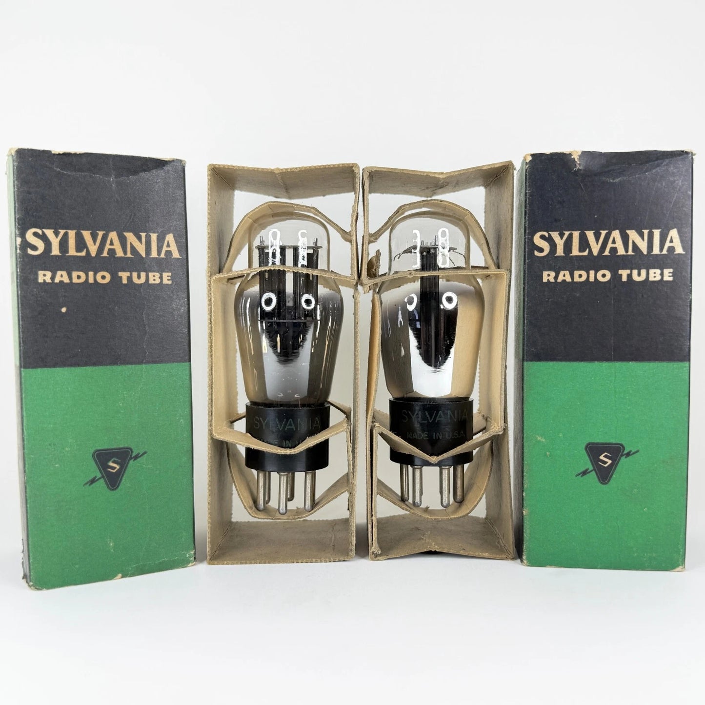 Tested Matched Pair Balanced 1956 Sylvania 25Z5 Tubes Boxes Codes 6-39 Rectifier