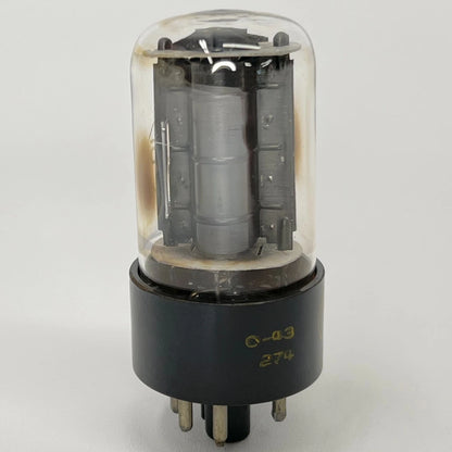 (1) Tested Westinghouse 6AU5GT Tube Date Code 0-43 Westinghouse 6AU5 GT Tube