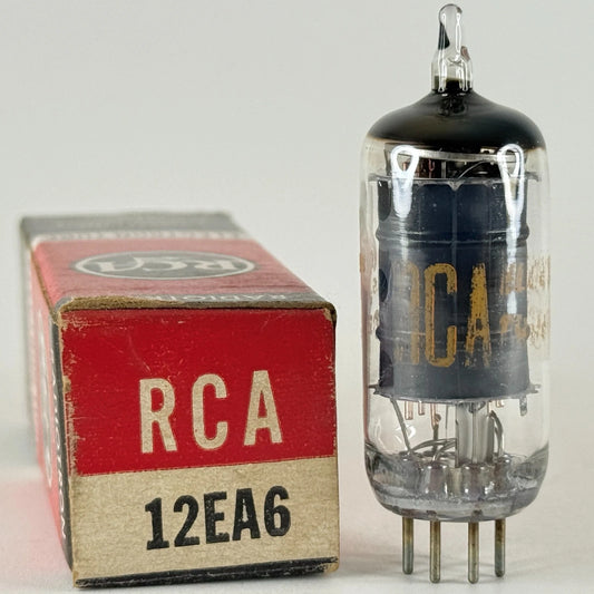 (1) Tested RCA 12EA6 Tube Black Plate with Box Date Code MB Pentode Tube (f)