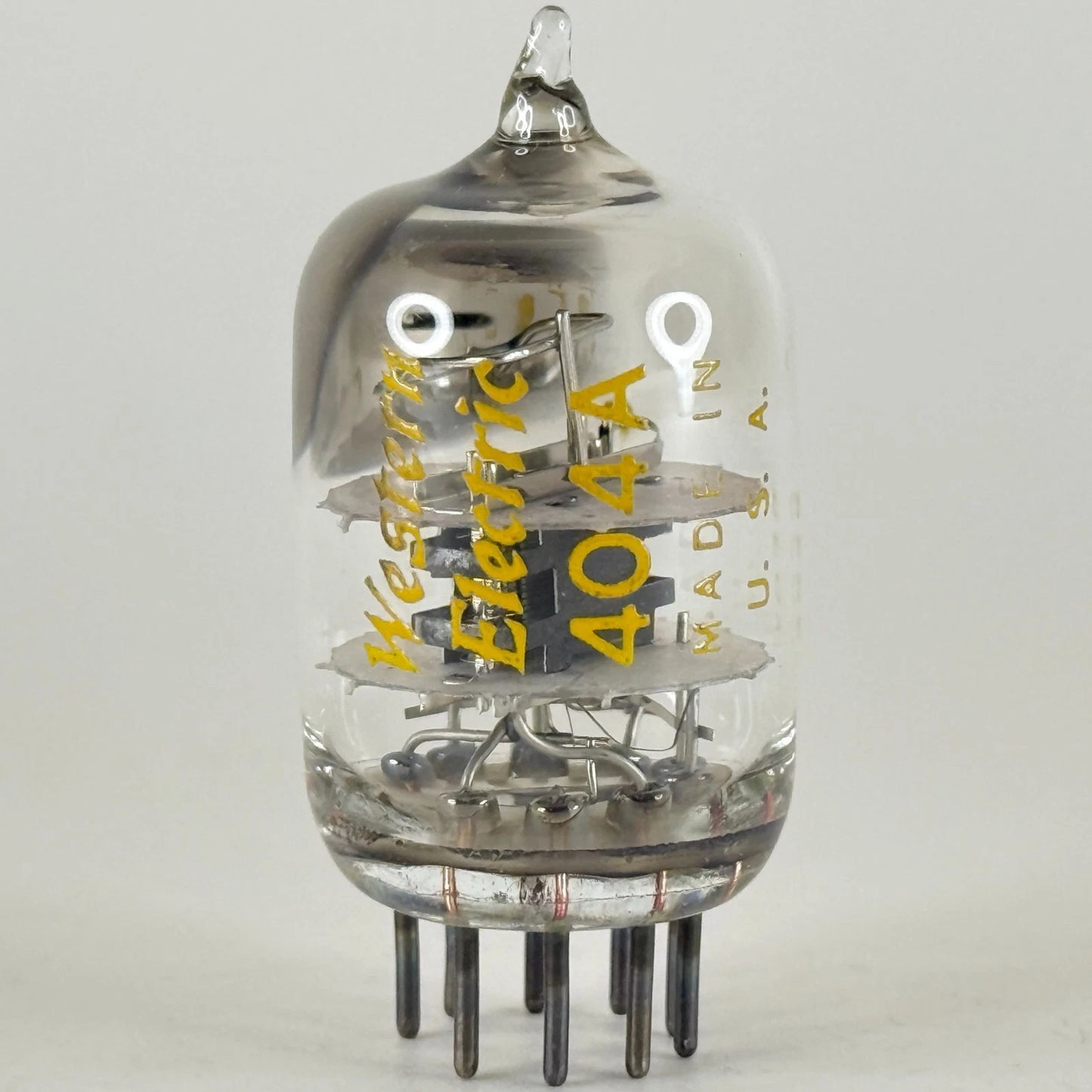 (1) Tested 1970 Western Electric 404A Tube Black Plates Square Halo Code 7039