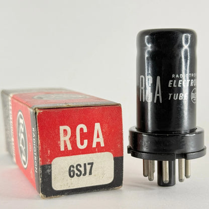 (1) Tested RCA 6SJ7 Tube with Box Date Code 6-30 RCA 6SJ7 Sharp Cutoff Pentode
