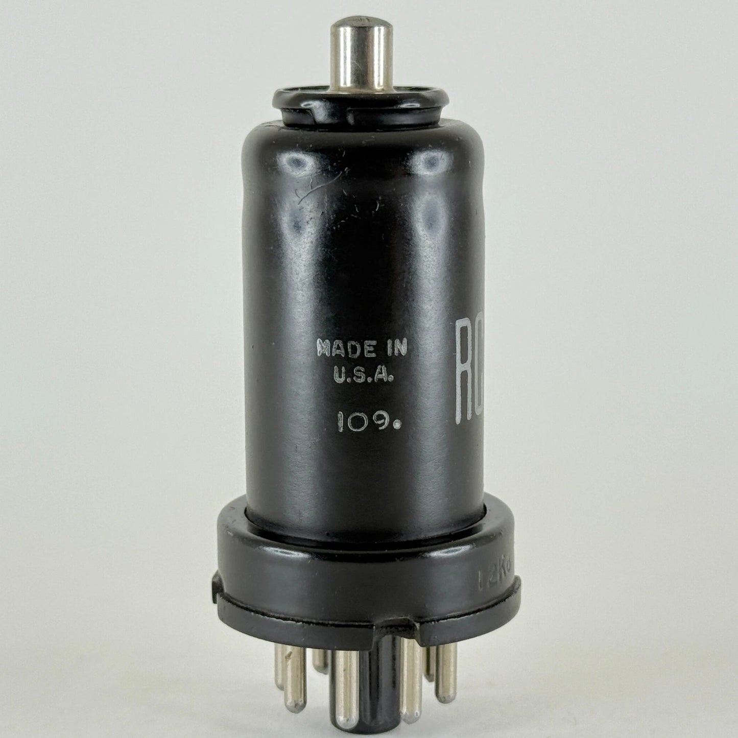 (1) Tested RCA 12K8 Tube Date Code 109 Black Metal Triode Hexode Converter Tube