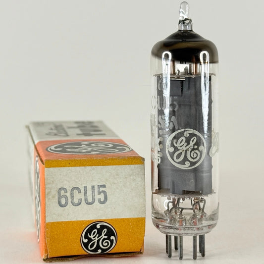 (1) Tested Strong GE 6CU5 with Box Date Code MK Gray Plate Power Pentode Tube