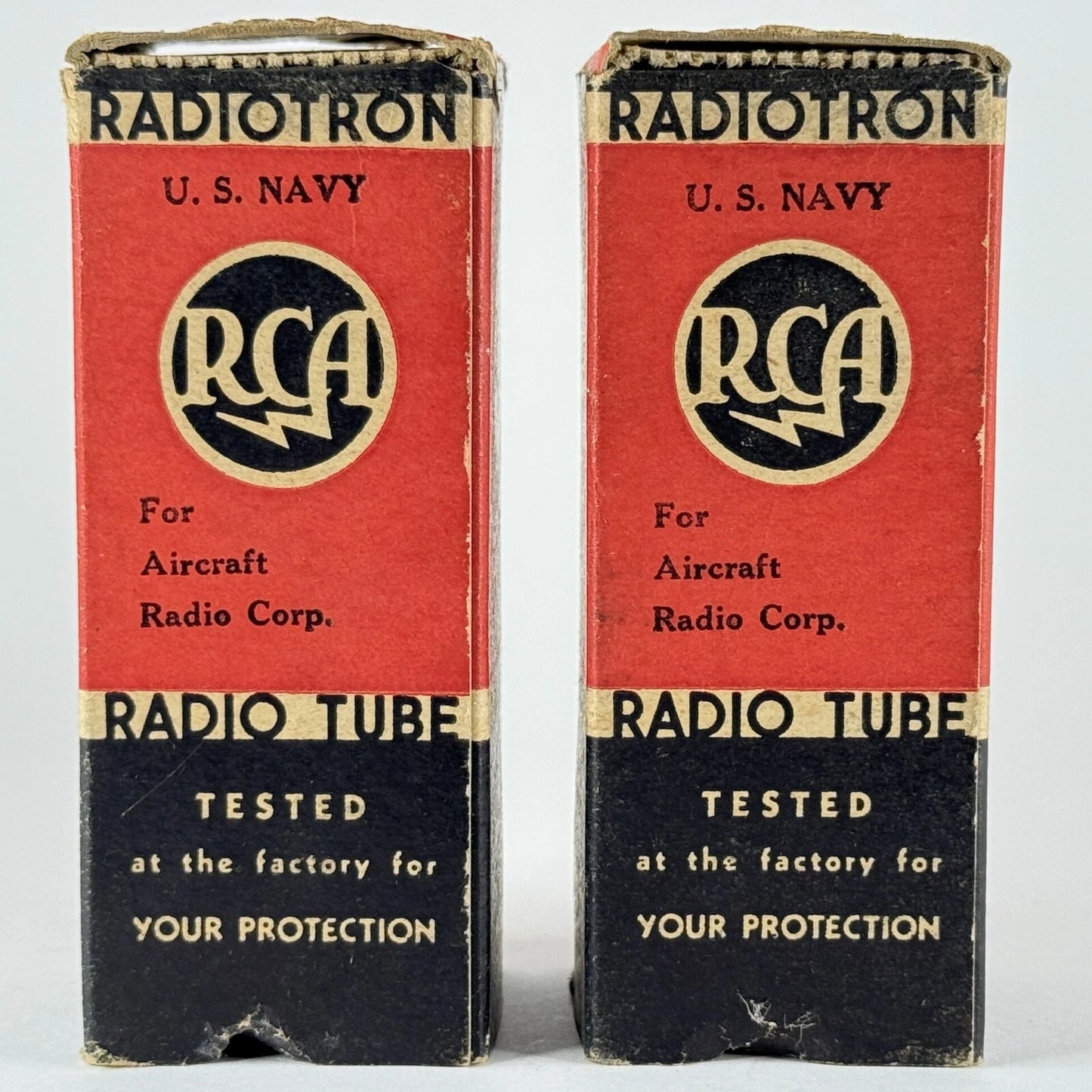 Matched Pair 1943 RCA JAN CRC 12SK7 Tubes Codes H5E & H6E RCA VT-131 Tubes (a)