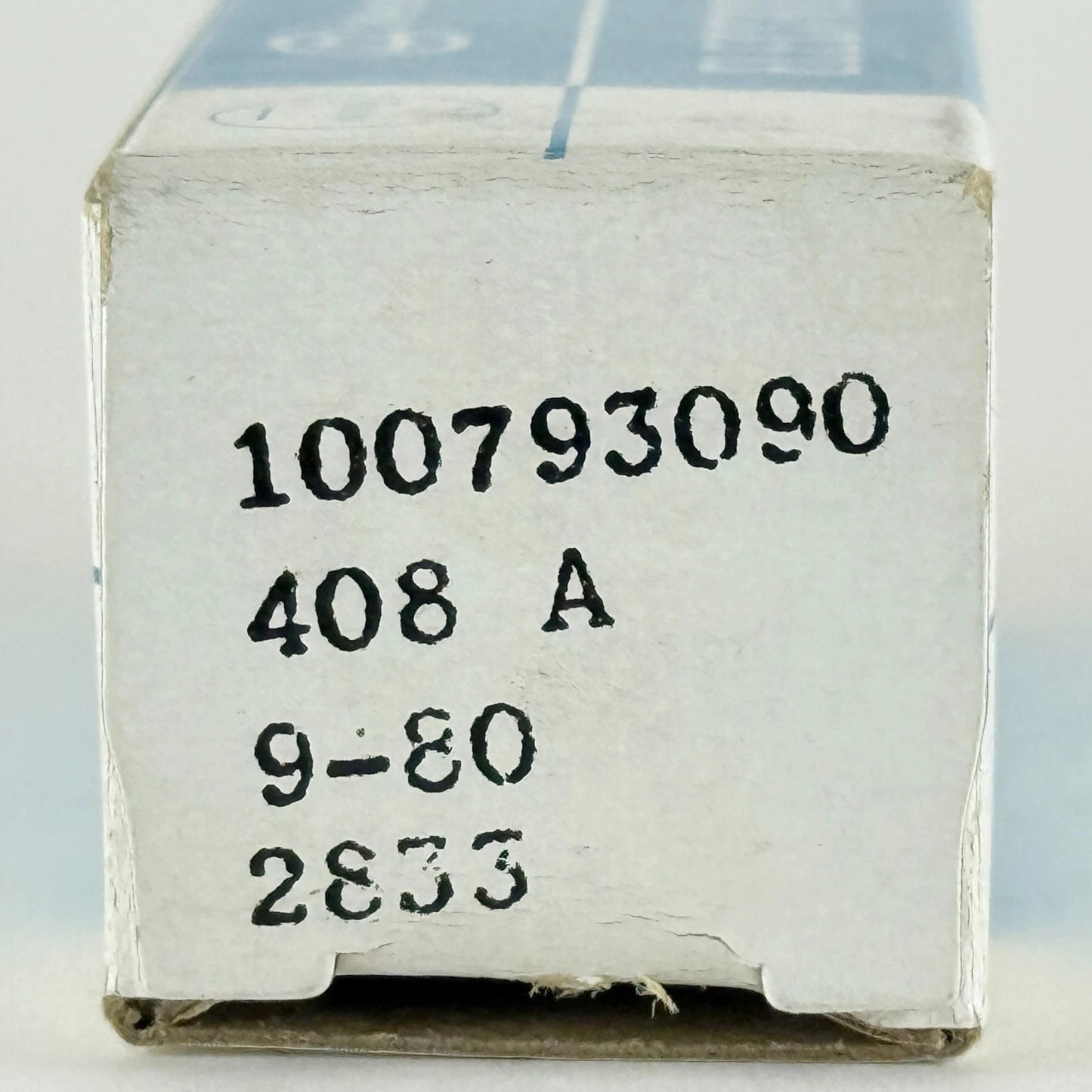 (1) Tested 1980 Western Electric 408A Tube with Box Black Plate O Halo Code 8039