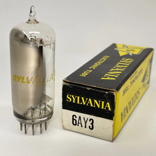 (1) Tested Very Strong Sylvania 6AY3 Tube & Box Date Code db AZN Rectifier